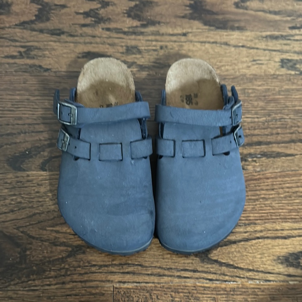 Navy Buckle Kids Slippers